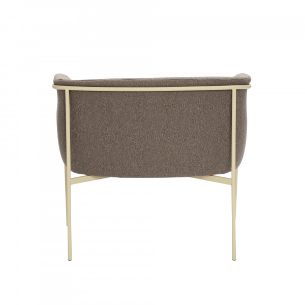 Hübsch Interior Loungestuhl, Polyester/metall, braun/hellgelb