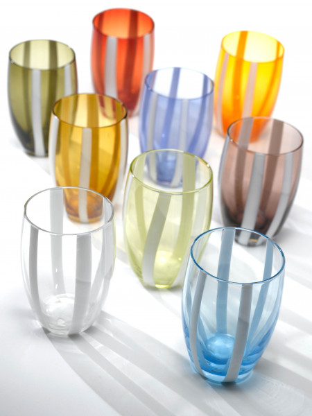 Zafferano Gessato Trinkglas 6er Set Amber