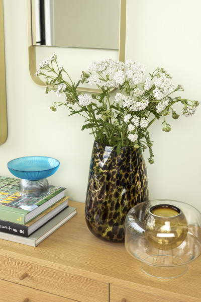 Hübsch Interior Vase, Glas, gelb/braun