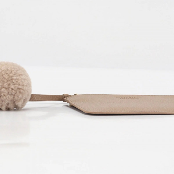 Natures Collection Tanya Portemonnaie Lamfellleder Beige