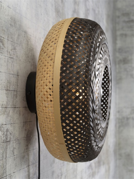 Good&Mojo Wandleuchte Palawan Bamboo black S