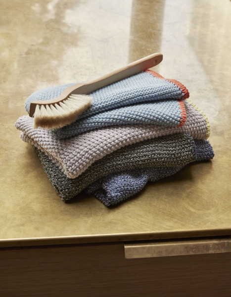 Hübsch Interior Geschirrtuch, OEKO-TEX, lila/gelb