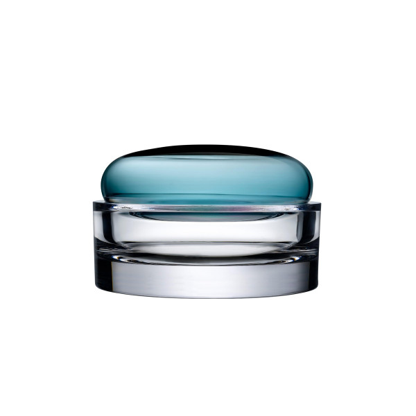 NUDE Glass Aufbewahrungsgefäß Ecrin mit Deckel, Petroleum Green, wide