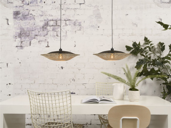 Good&Mojo Hängeleuchte Kalimantan bamboo flat, Small