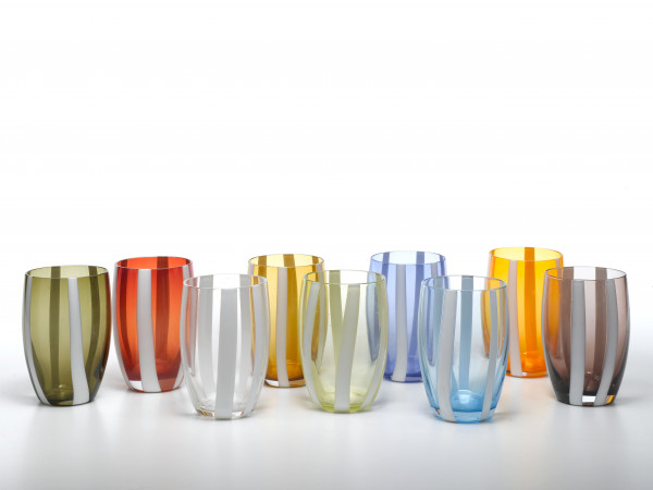 Zafferano Gessato Trinkglas 2er Set Aquamarin