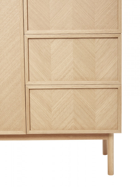 Hübsch Interior Kleiderschrank Herringbone large, Natur, Eiche