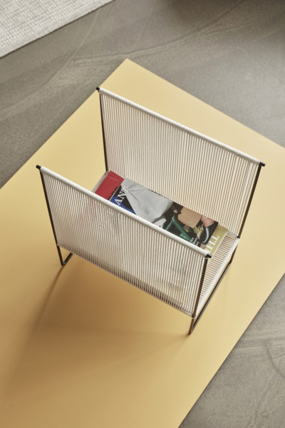 Hübsch Interior Zeitschriftenhalter schwarz, Metall, Baumwollseil