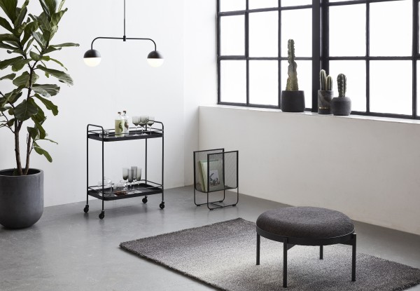 Hübsch Interior Hocker, rund, schwarz