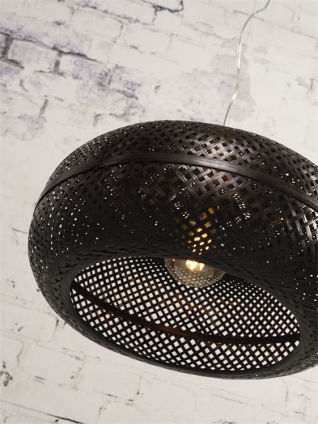 Good&Mojo Hanging lamp Palawan bamboo 1-shade, black