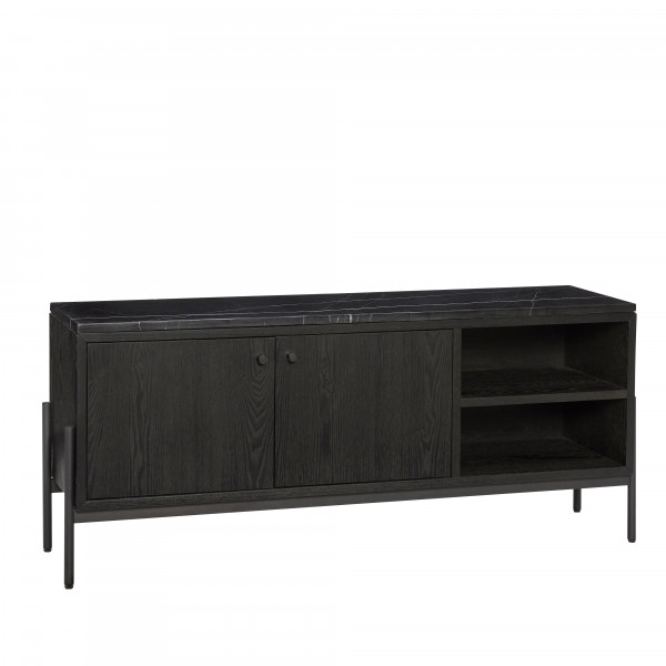 Hübsch Interior Kommode, Esche/Metall/MDF/marmor, FSC, schwarz