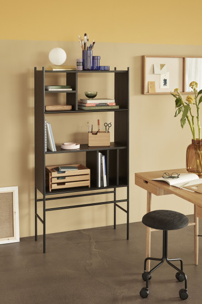 Hübsch Interior Regal, Raumteiler, Esche/Metall, FSC, schwarz