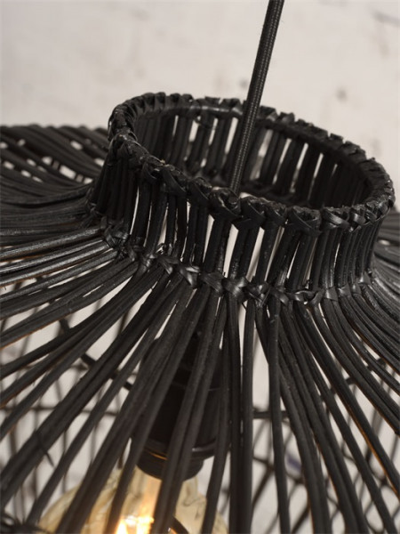 Good&Mojo Hängeleuchte Madagascar Rattan, schwarz