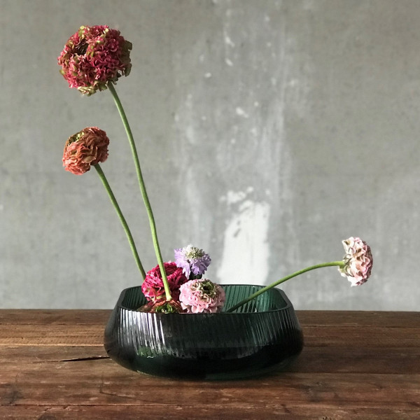 NUDE Glass, Vase Opti wide smoked green