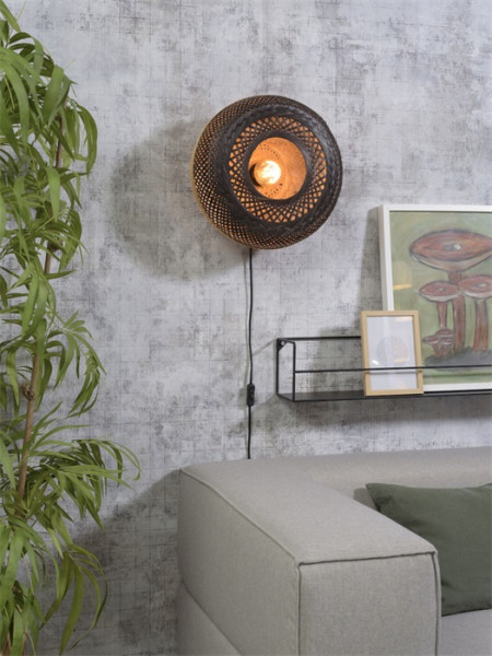 Good&Mojo Wandleuchte Palawan Bamboo black S