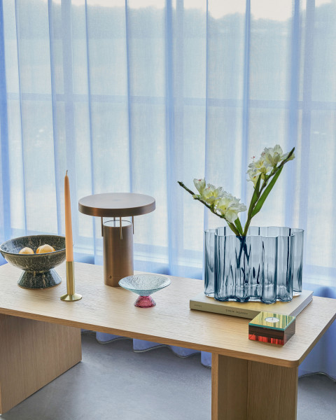 Hübsch Interior Vase Umber blau