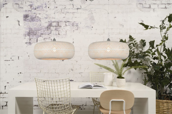 Good&Mojo Hängeleuchte Palawan Bamboo white