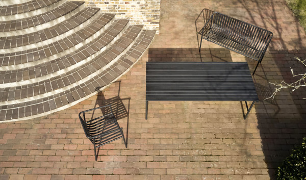 Hübsch Interior Gartenbank, schwarz, Metall,