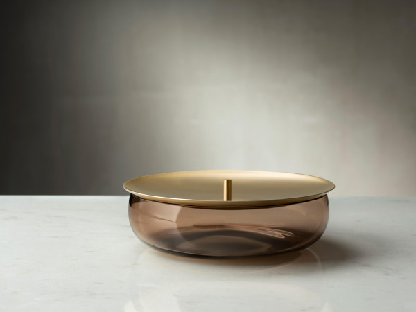 NUDE Glass, Aufbewahrungsgefäß Beret Caramel, medium