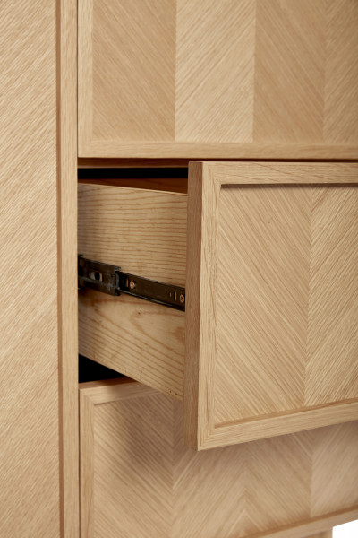 Hübsch Interior Kleiderschrank Herringbone large, Natur, Eiche