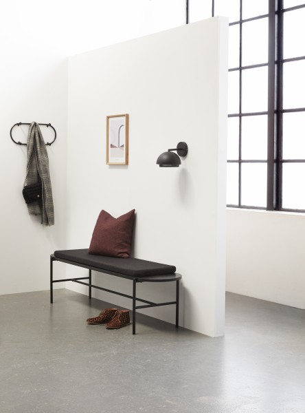 Hübsch Interior Wandlampe, Metall, schwarz