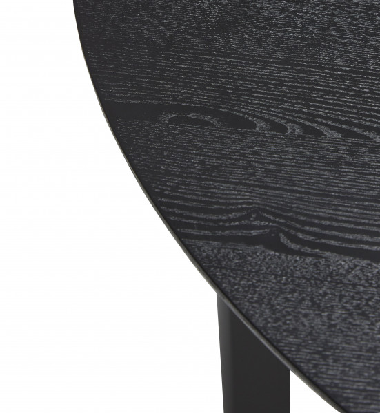 Esstisch Fjord, rund, Esche, small, schwarz
