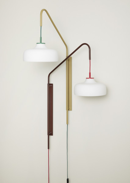 Hübsch Interior Wandlampe Current Rot/Braun