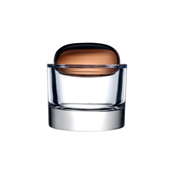 Aufbewahrungsgefäß Ecrin mit Deckel, Karamell, large