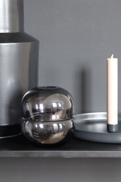 Vase/Windlicht DOUBLE, rauch