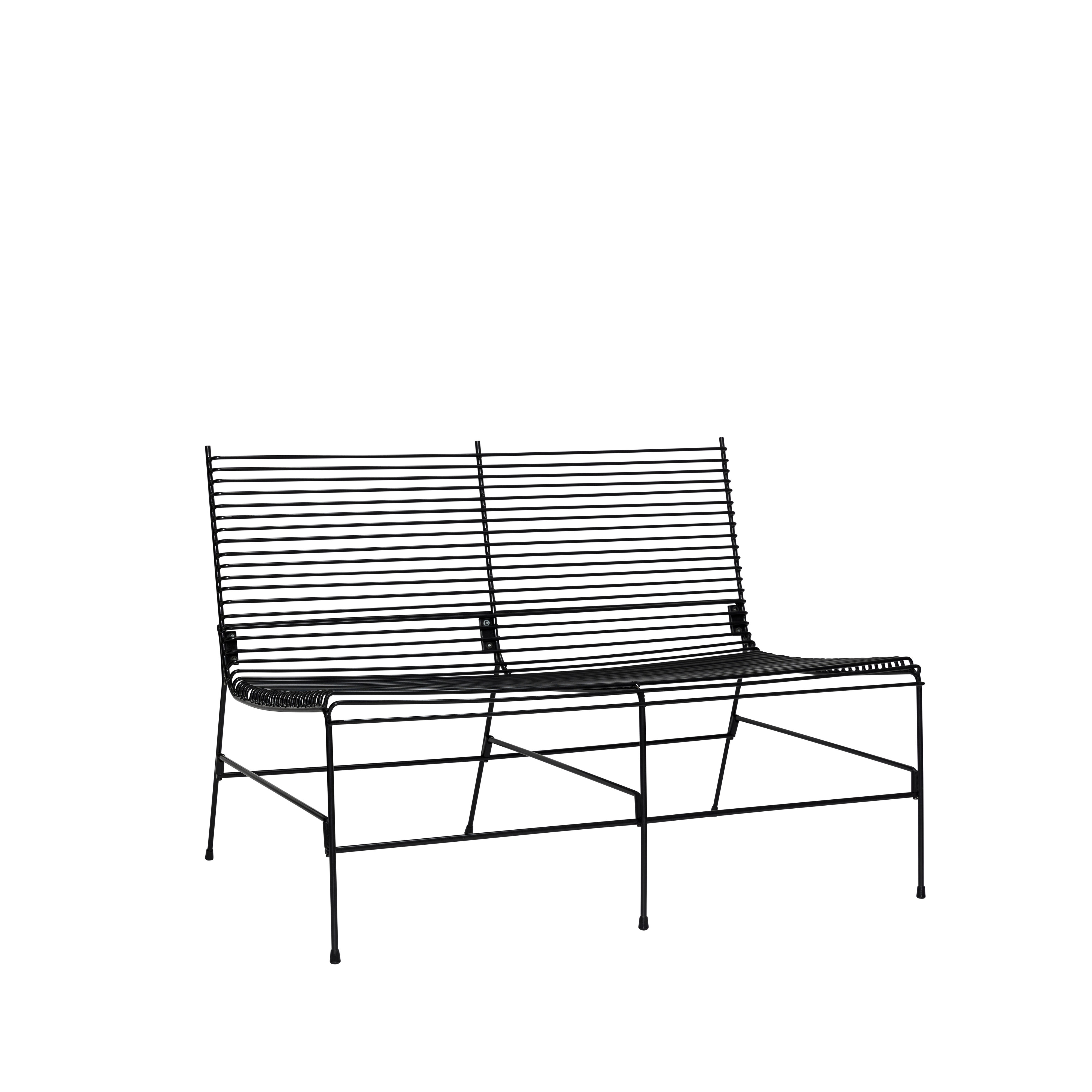 Outdoor Gartenbank String, Metall, schwarz, Hübsch Interior