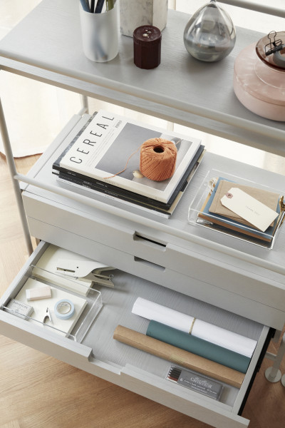 Aufbewahrungsbox m Deckel, Beton, rosa, 2er Set