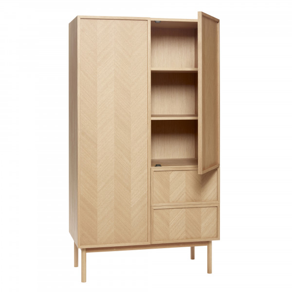 Hübsch Interior Kleiderschrank Herringbone large, Natur, Eiche