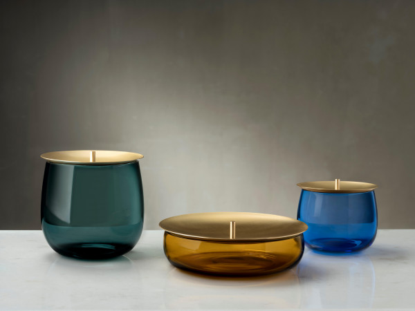 NUDE Glass, Aufbewahrungsgefäß Beret Petrol, L