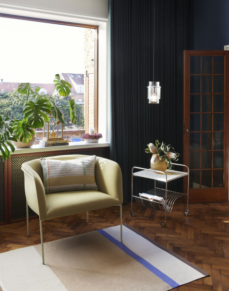 Hübsch Interior Loungestuhl Polyester/metall, gelb/hellgrün