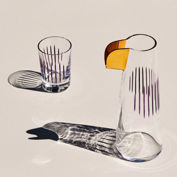 NUDE Glass Wasserglas Parrot Clear & Purple