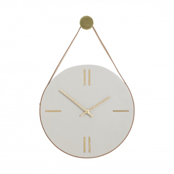 Hübsch, Uhr, Beton/Leder
