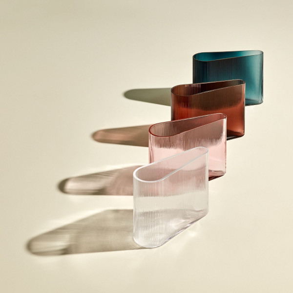 Vase Mist Wide, Petrol Green