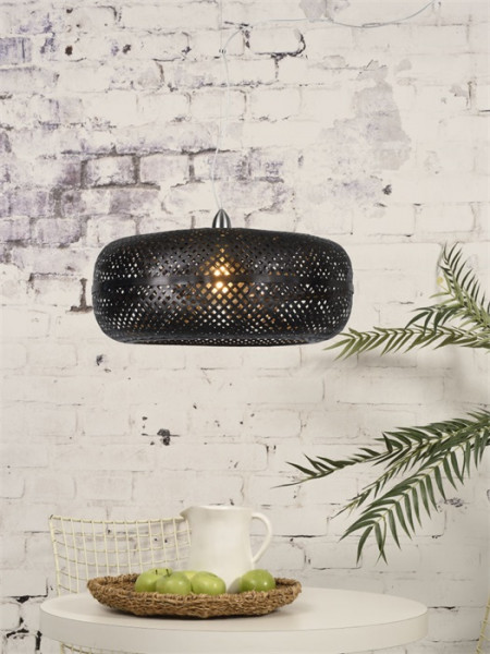 Good&Mojo Hanging lamp Palawan bamboo 1-shade, black