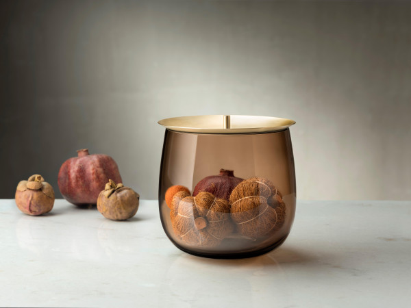 NUDE Glass, Aufbewahrungsgefäß Beret Caramel, large