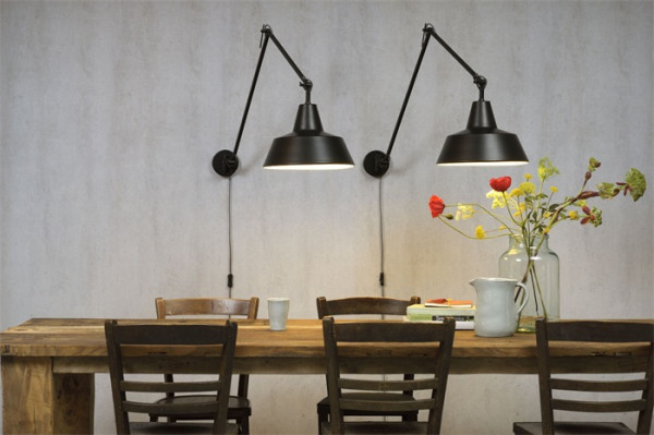 It´s about RoMi Wandlampe Chicago, schwenkbar, schwarz