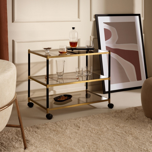 Nude Glass, Malt Whiskey Karraffe tall mit Holztablett