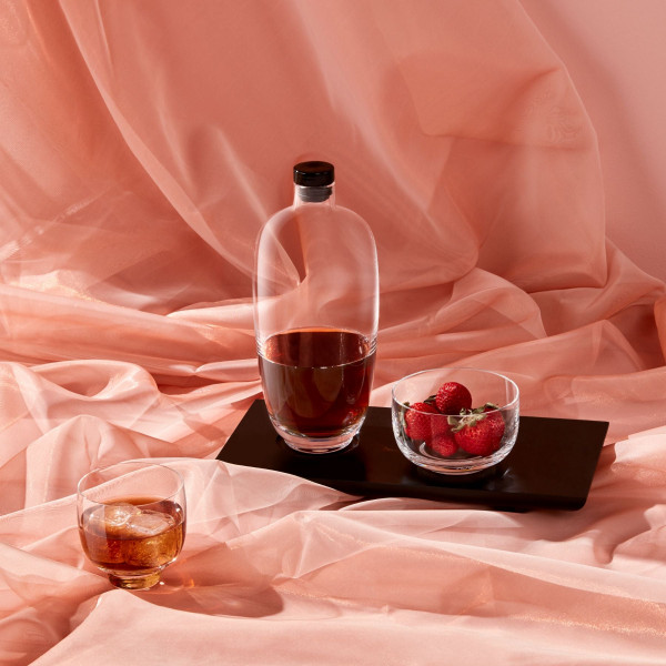 Nude Glass, Malt Whiskey Karraffe tall mit Holztablett