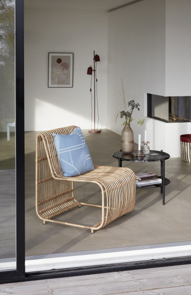 Hübsch Interior Beistelltisch, Metall/Marmor/Glas, schwarz