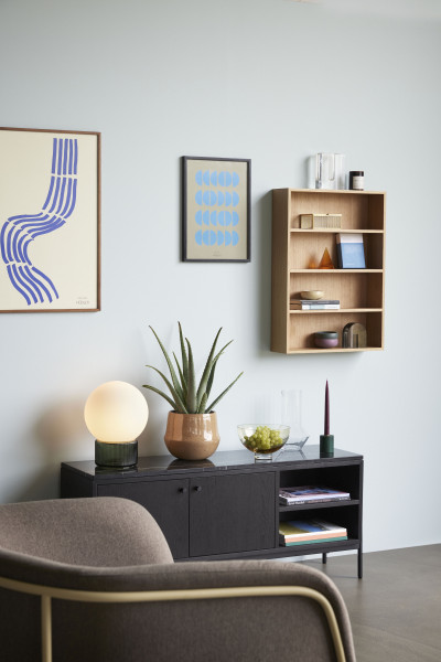 Hübsch Interior Loungestuhl, Polyester/metall, braun/hellgelb