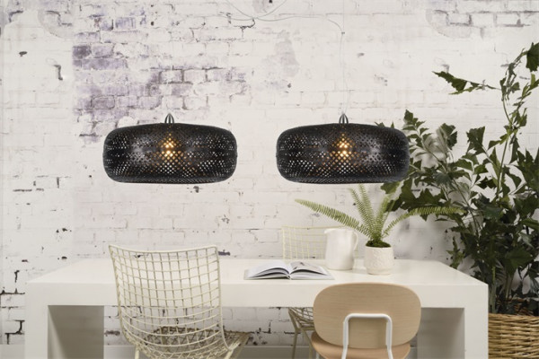 Good&Mojo Hanging lamp Palawan bamboo 1-shade, black