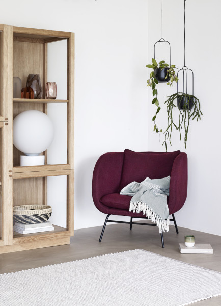 Hübsch Interior Gewebter Teppich aus Baumwolle grau/weiß