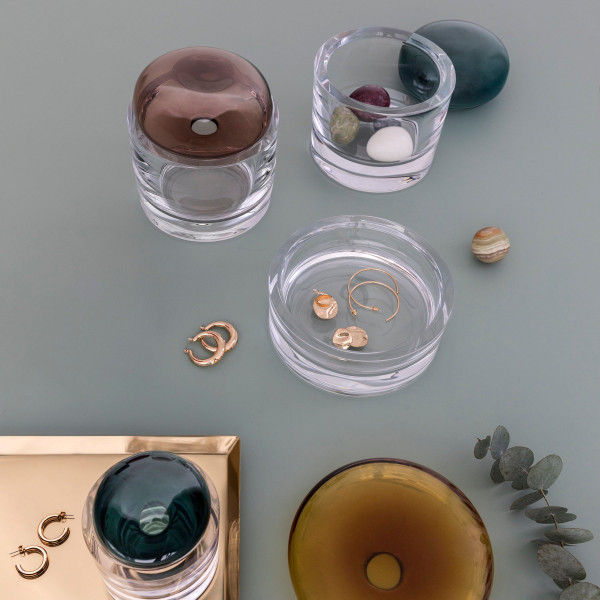 Aufbewahrungsgefäß Ecrin mit Deckel, Karamell, large