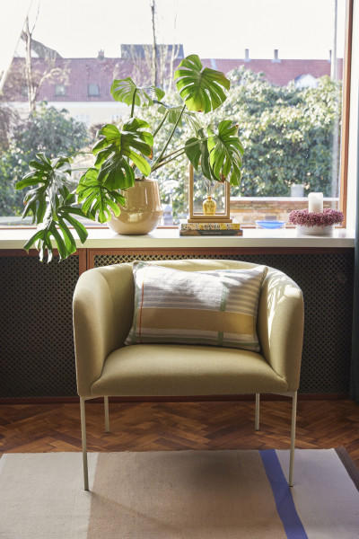 Loungestuhl Eyrie, Polyester/metall, gelb/hellgrün