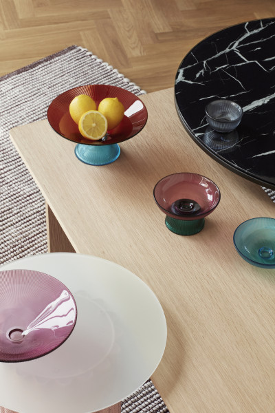 Hübsch Interior Tisch, Metall/Glas/Marmor, schwarz