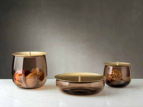 NUDE Glass, Aufbewahrungsgefäß Beret Caramel, small