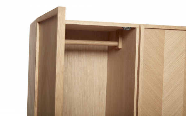 Hübsch Interior Kleiderschrank Herringbone large, Natur, Eiche